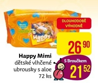 Vlhčené ubrousky dětské Happy Mimi