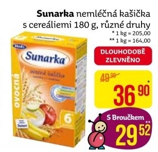 Nemléčná kaše Sunárek