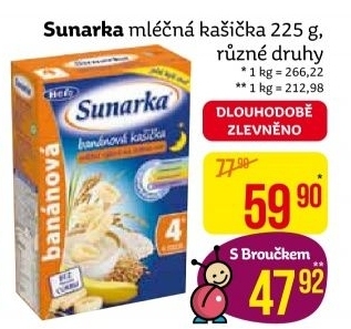 Kaše mléčná Sunárek