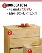 Prádelník 4 zásuvky 8014