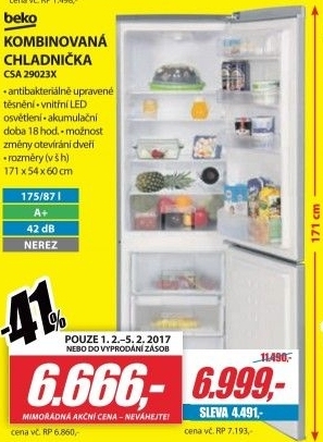 Kombinovaná chladnička Beko CSA29023X