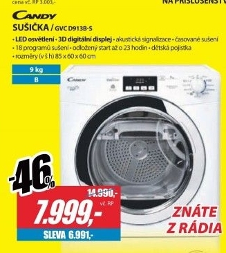 Sušička Candy GVC D913B-S