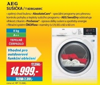 Sušička AEG T8DBG48WC