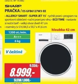 Pračka Sharp ES GFB6127W3-EE