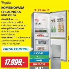 Kombinovaná chladnička Whirlpool B TNF 5012 OX