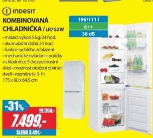 Kombinovaná chladnička Indesit LR7 S2 W