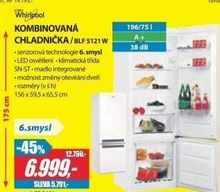 Kombinovaná chladnička Whirlpool BLF 5121 W