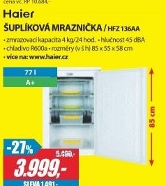 Mrazák Haier HFZ 136AA