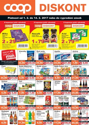 akční leták COOP 1.2.2017-14.2.2017