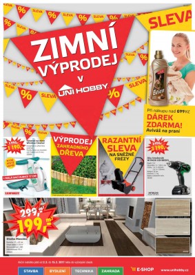akční leták UNI HOBBY 2.2.2017-15.2.2017