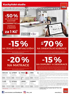 akční leták Kika nábytek 6.2.2017-19.2.2017