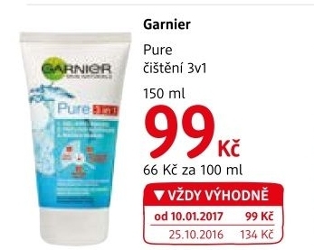 Gel pleťový čistící Pure 3v1 Garnier