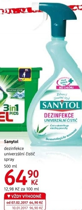 Dezinfekční univerzální čistič ve spreji Sanytol