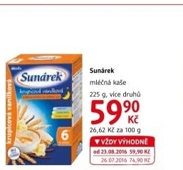 Kaše mléčná Sunárek