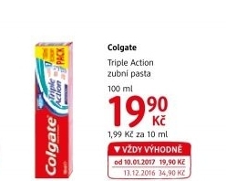 Pasta na zuby Triple Action Colgate
