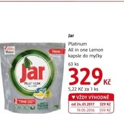 Kapsle do myčky Platinum Jar