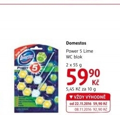 WC blok tuhý Power 5 Domestos