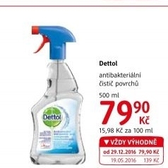 Čistič povrchů antibakteriální ve spreji Dettol