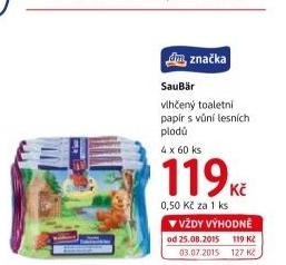 Toaletní papír vlhčený SauBär