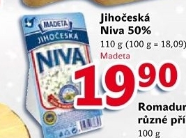 Sýr Niva Jihočeská 50% Madeta
