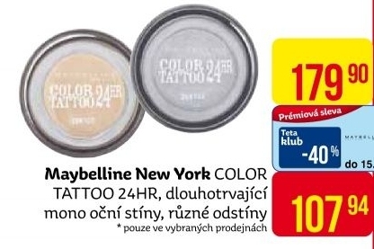 Oční stíny 24H Color Tattoo Maybelline