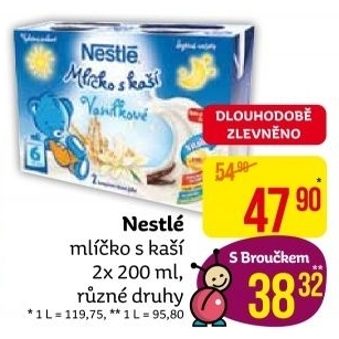 Mlíčko s kaší Nestlé