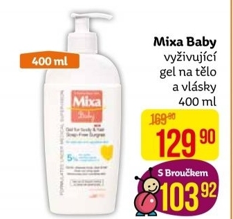 Mycí gel dětský extra vyživující na tělo a vlasy Baby Mixa