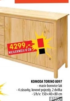 Komoda 2 dveře + 4 zásuvky TORINO