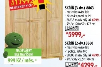 Skříň 3dveřová 8863 lakovaná