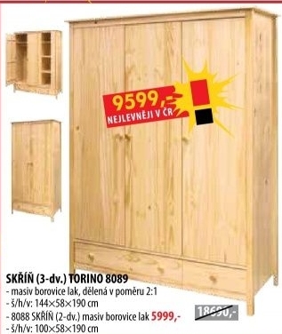 Skříň 3dveřová TORINO