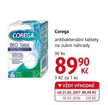 Antibakteriální tablety na zubní protézy Corega