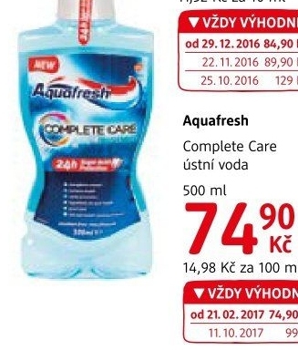Ústní voda Complete Care Aquafresh