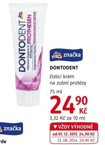 Čistící krém na zubní protézy Dontodent