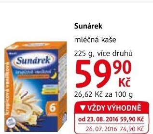 Kaše mléčná Sunárek