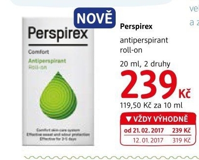 Antiperspirant kuličkový roll-on Perspirex