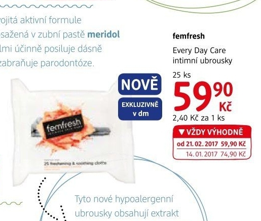 Intimní ubrousky Fem Fresh
