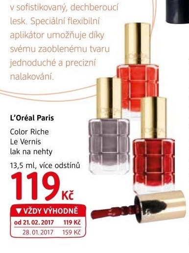 Lak na nehty Le Vernis Color Riche L’oreal