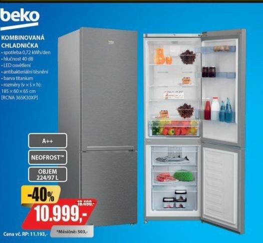 Kombinovaná chladnička Beko RCNA365K30XP