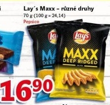 Chipsy vroubkované Maxx Lay's