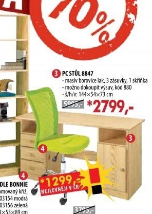 PC stůl 8847 lakovaný