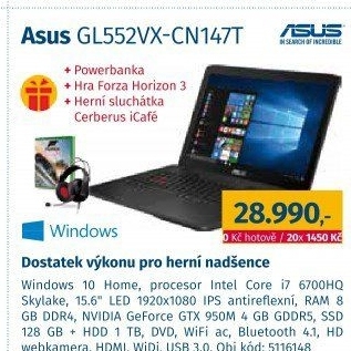 Herní notebook Asus GL552VX-CN147T