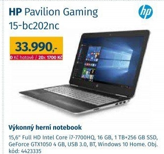 Herní notebook HP Pavilion Gaming 15-bc202nc