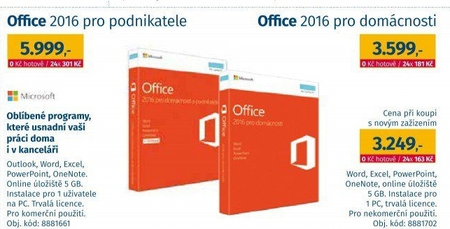 Microsoft Office 2016 pro podnikatele