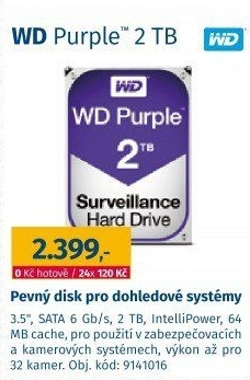 Pevný disk WD Purple 2 TB
