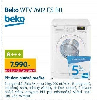 Pračka Beko WTV 7602 CS B0