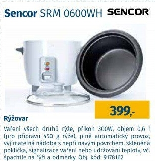 Rýžovar Sencor SRM 0600WH