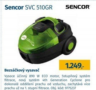 Bezsáčkový vysavač Sencor SVC 510GR
