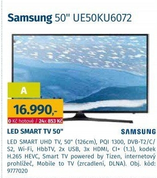 LED televize Samsung UE50KU6072