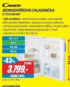 Chladnička Candy CCTOS 504