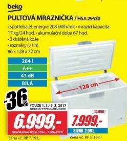 Mrazák Beko HSA 29530